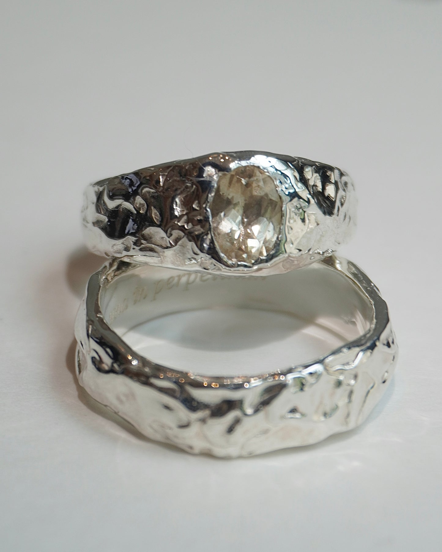 custom sterling silver engagement ring