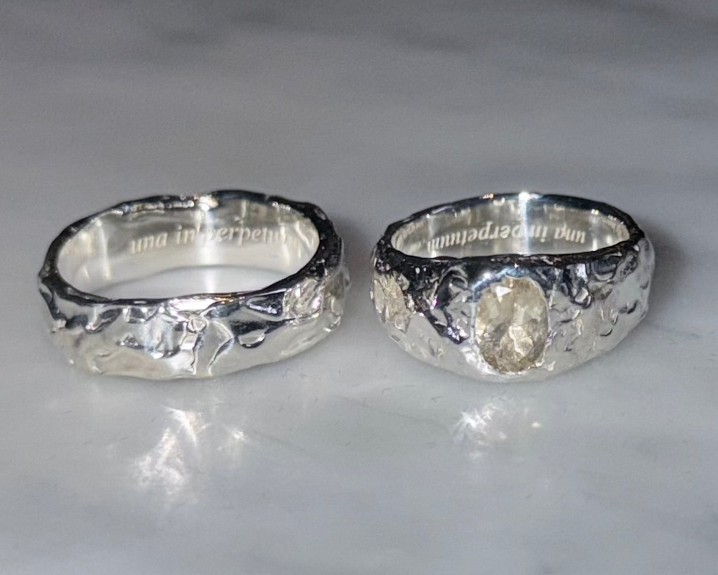 custom sterling silver engagement ring